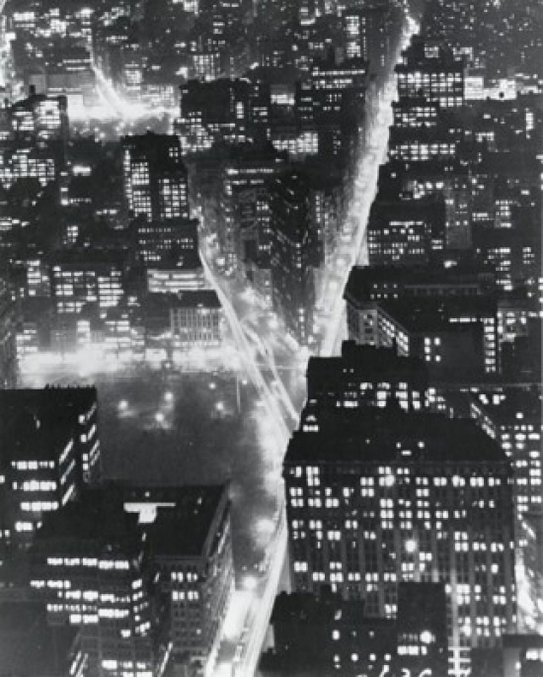 USA New York State New York City Manhattan Times Square Aerial view of buildings in city lit up at night Canvas Art -  (24 x 36)