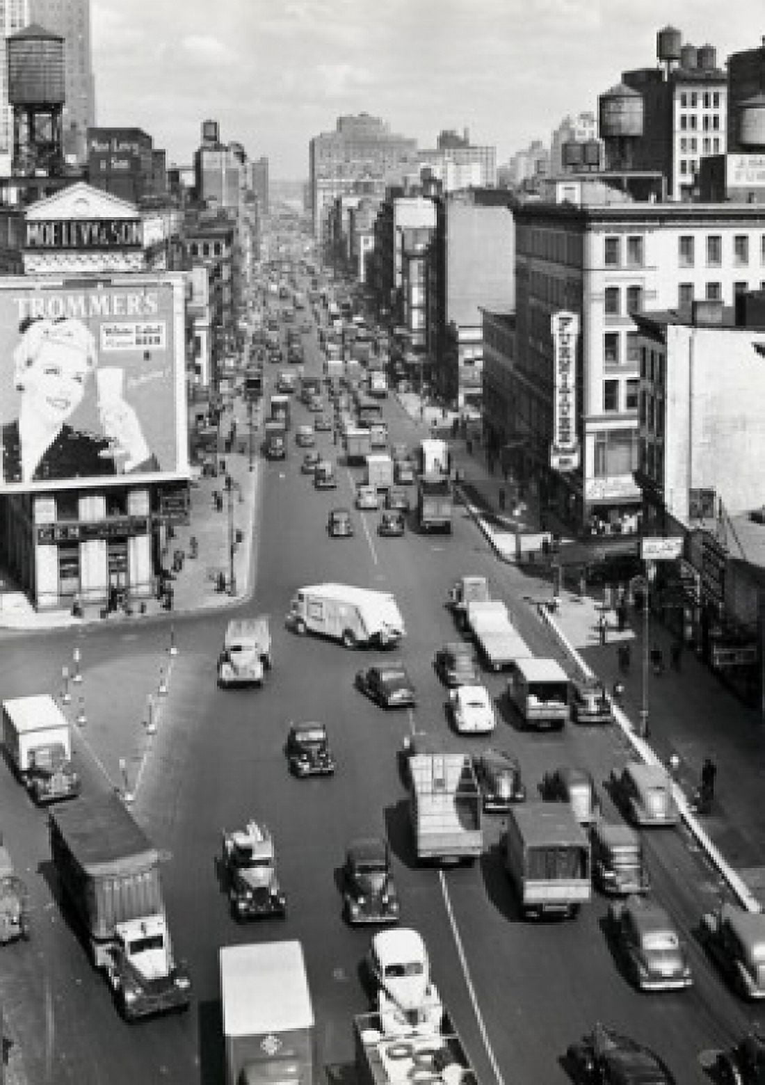 USA New York State New York City Manhattan traffic in Canal Street Canvas Art - (18 x 24)