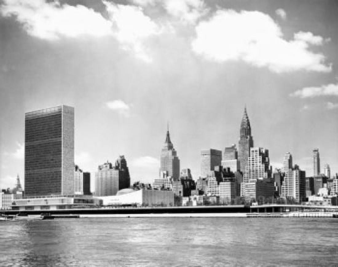 USA New York State New York City Mid Manhatan skyline from Welfare Island in East River Canvas Art - (24 x 36)