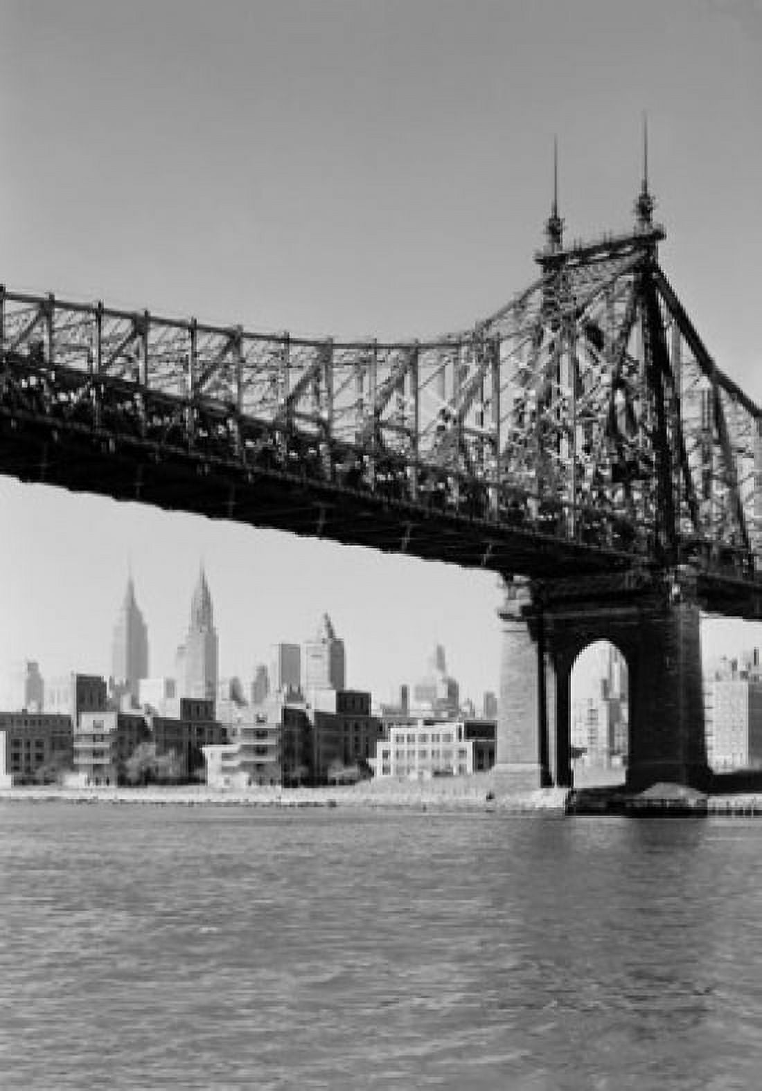 USA New York State New York City Midtown skyline and Welfare Island with Queensboro Bridge taken from Long Island City Canvas Art -  (24 x 36)