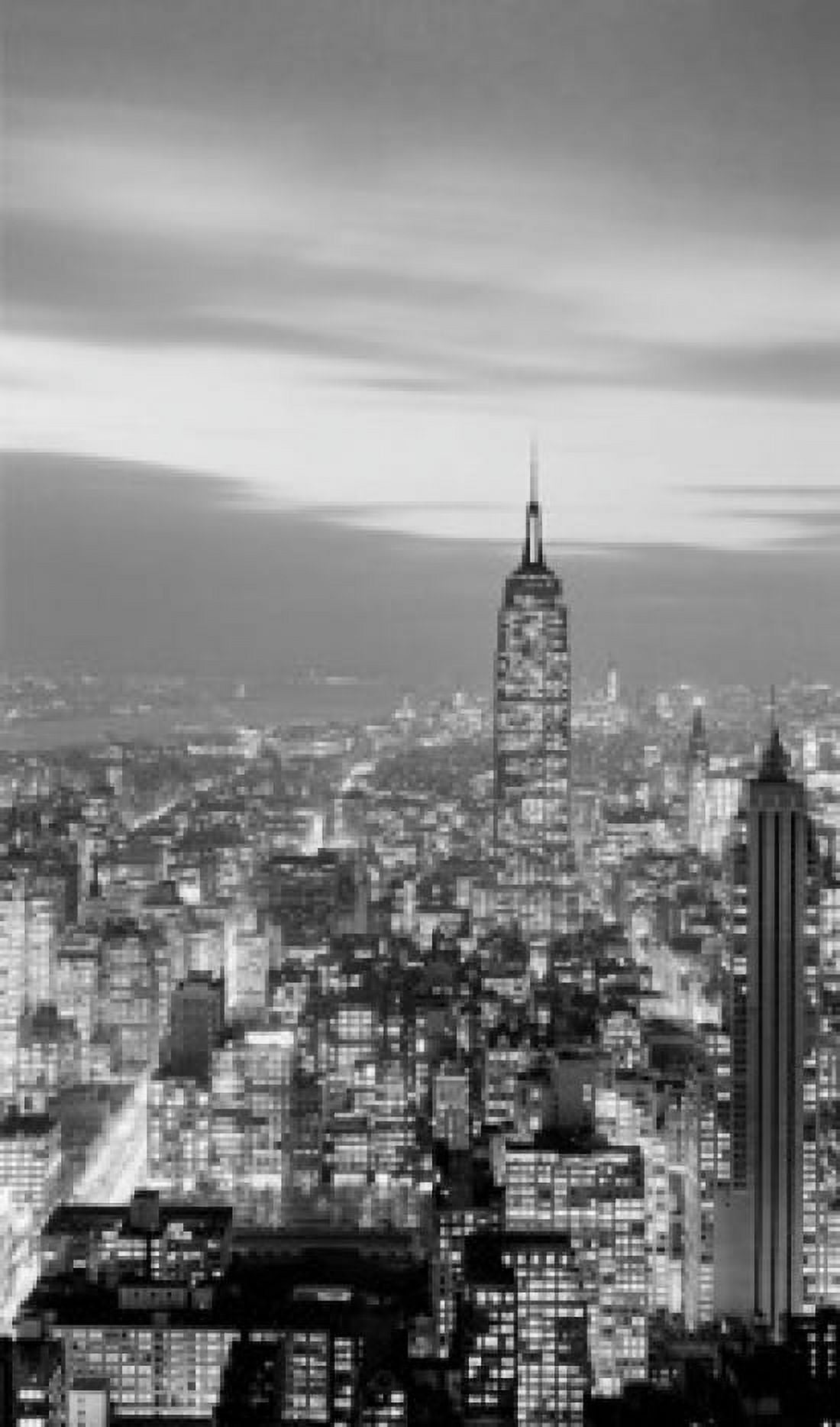 USA New York State New York City Night view over Midtown and Lower areas of Manhattan with Empire State building silhouetted against the evening sky Canvas Art -  (24 x 36)