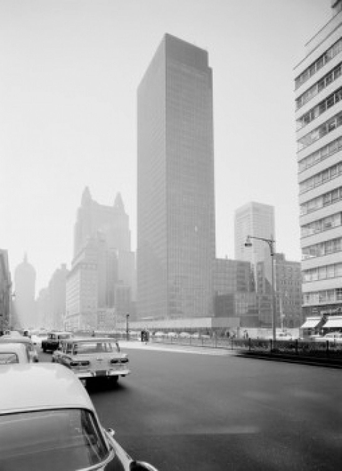 USA New York State New York City Park Avenue from 53rd Street showing the new Seagrams Building Canvas Art - (24 x 36)