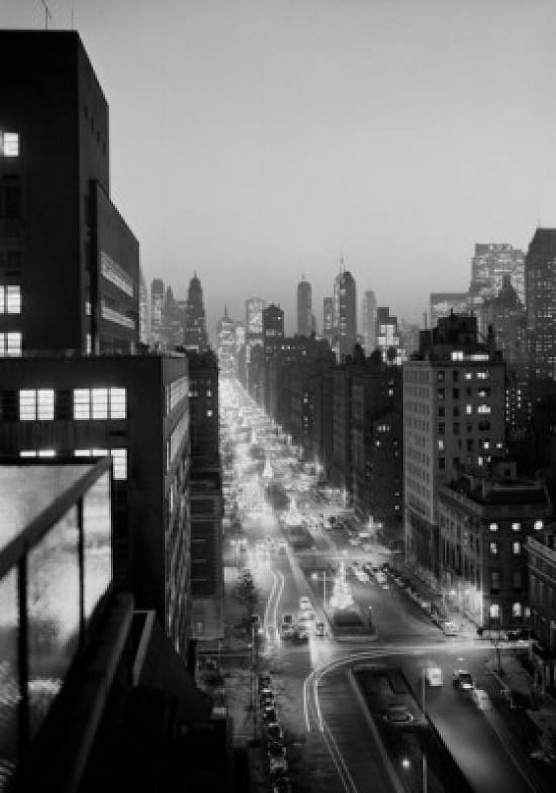 USA New York State New York City Park Street at Christmas time view from 68th Street night Canvas Art - (24 x 36)