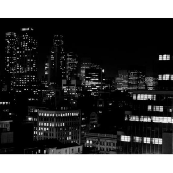 USA New York State New York City Skyscrapers During Night Poster Print - 18 x 24 in.