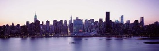 USA New York State New York City Skyscrapers in a city Canvas Art - Panoramic Images (36 x 12)