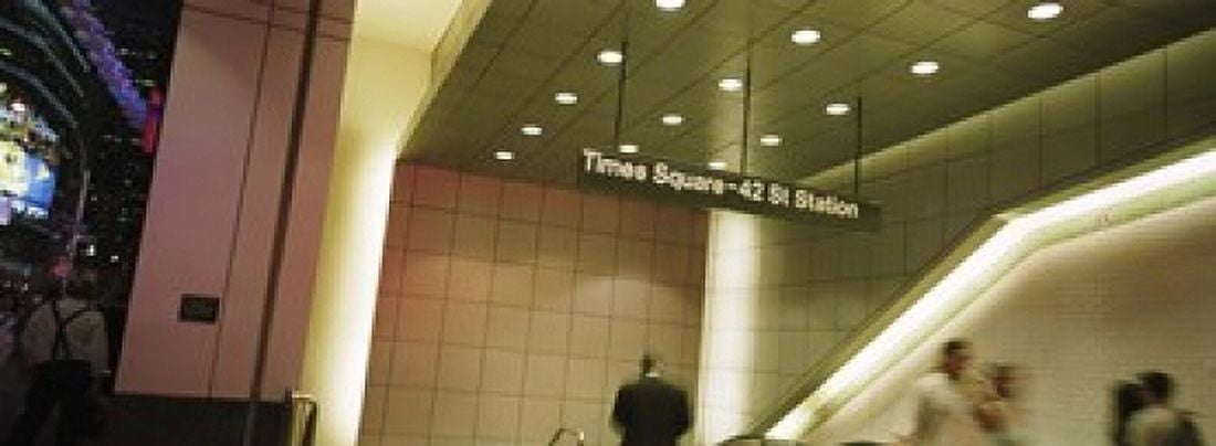 USA New York State New York City Times Square Low angle view of a subway station Canvas Art - Panoramic Images (18 x 7)