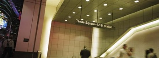 USA New York State New York City Times Square Low angle view of a subway station Canvas Art - Panoramic Images (36 x 13)