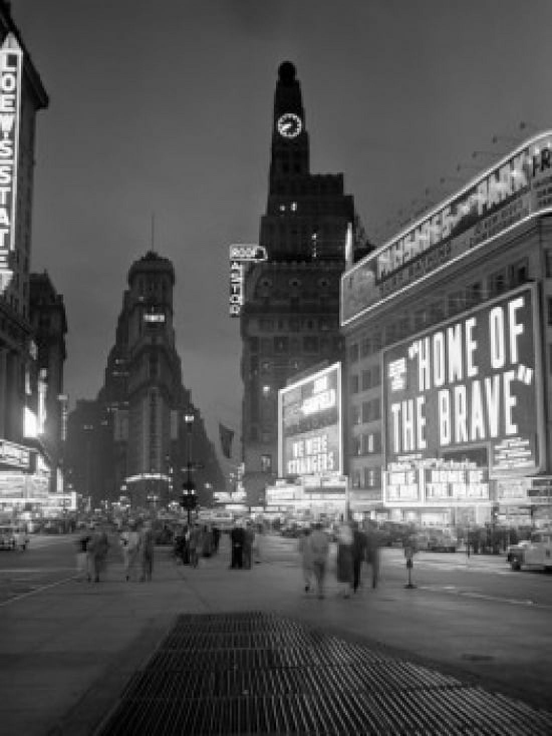 USA New York State New York City Times Square at night 1949 Canvas Art - (24 x 36)