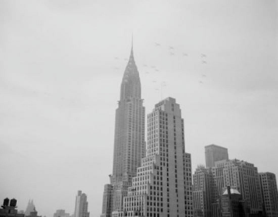 USA New York State New York City Upper Midtown Manhattan Skyscrapers with Chrysler Building in the background low angle view Canvas Art - (24 x 36)