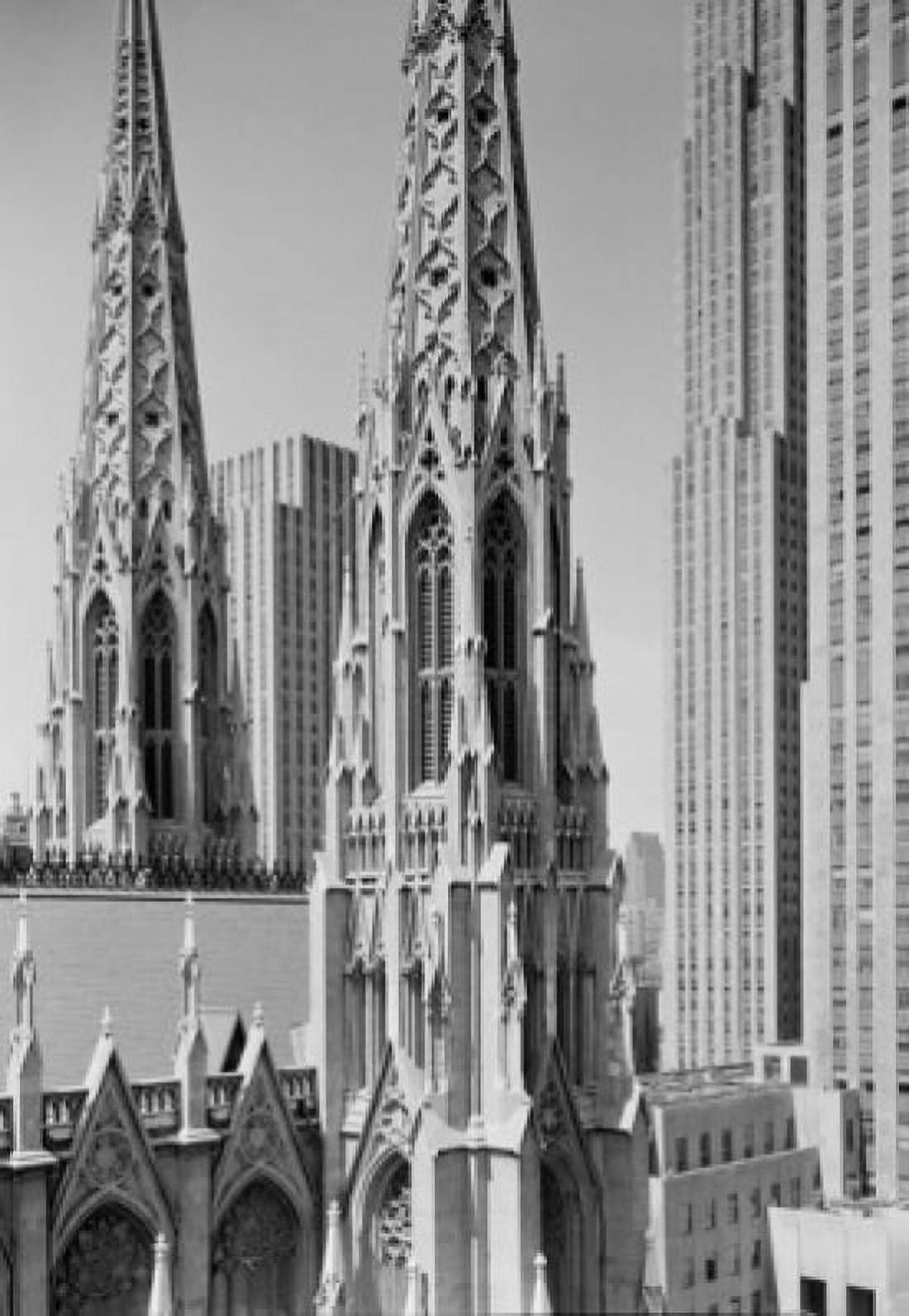 USA New York State New York City Upper Midtown Manhattan towers of St Patricks Cathedral Canvas Art - (24 x 36)