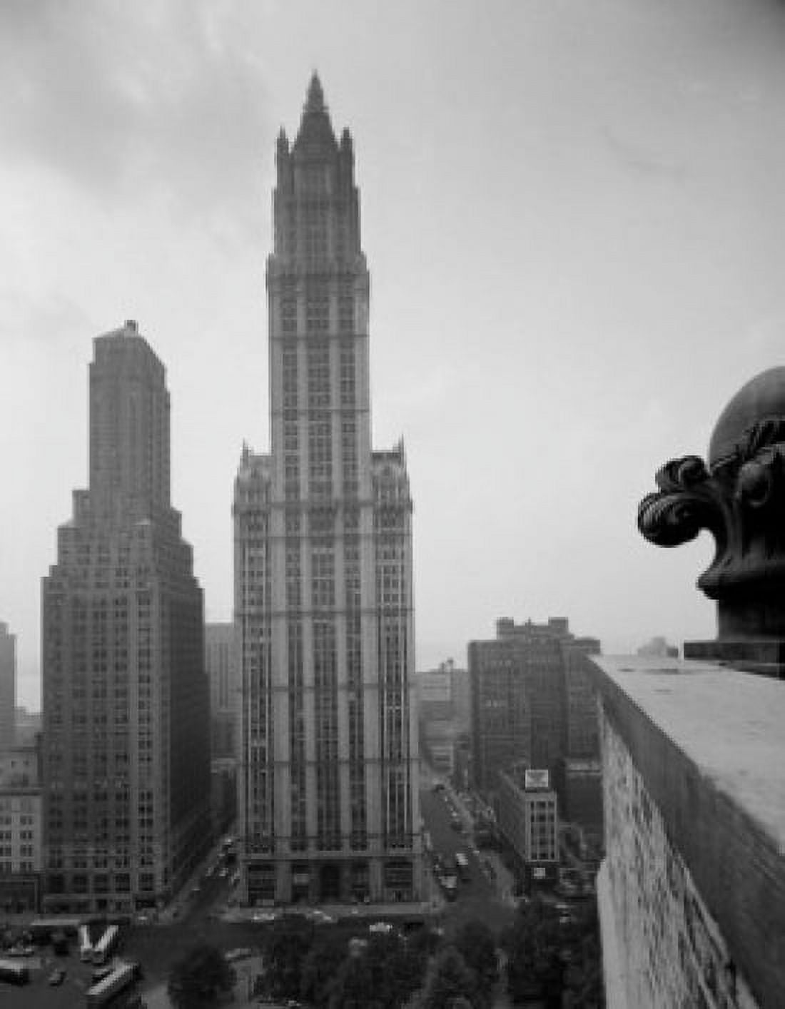 USA New York State New York City Woolworth Building and Transportation building Canvas Art - (18 x 24)