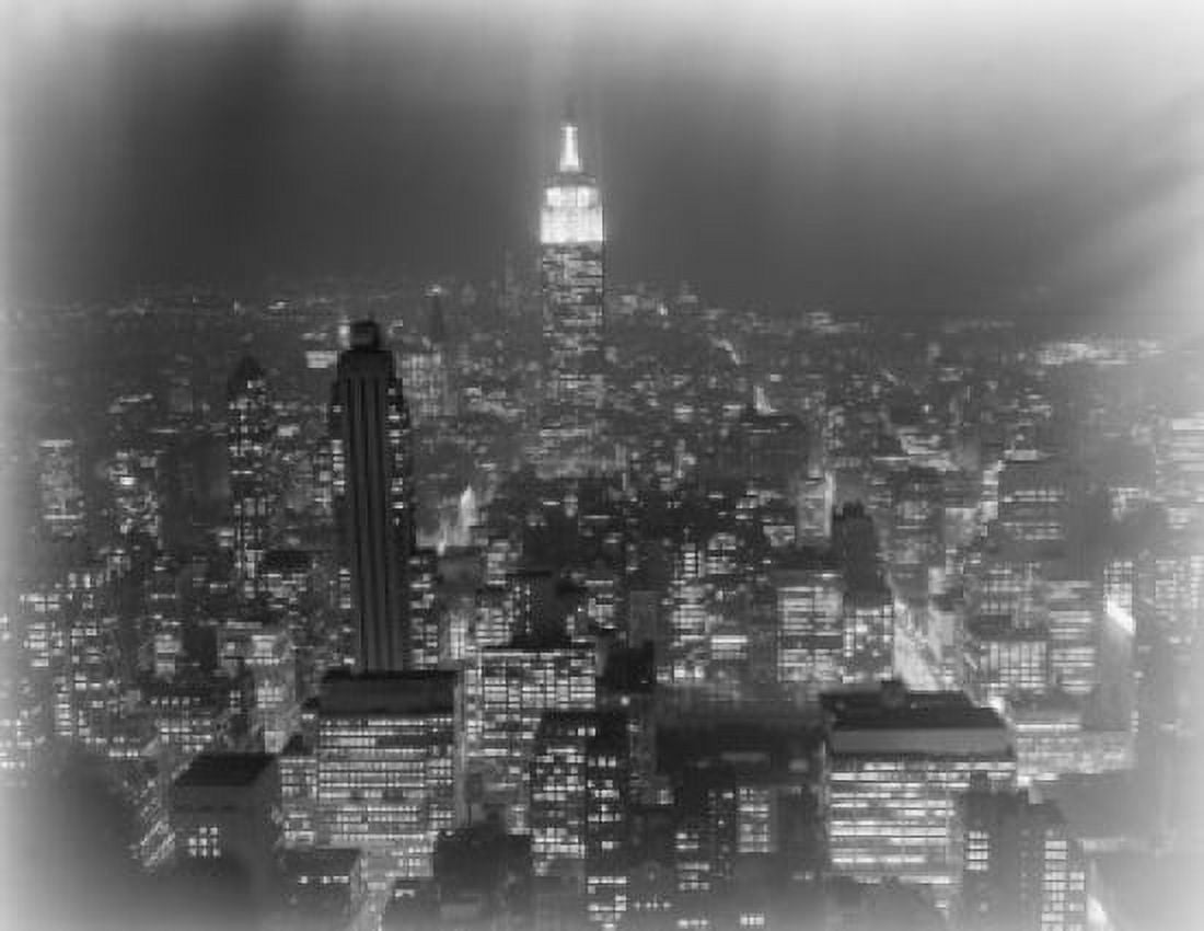 USA New York State New York City looking South from RCA Building at night Canvas Art - (24 x 36)