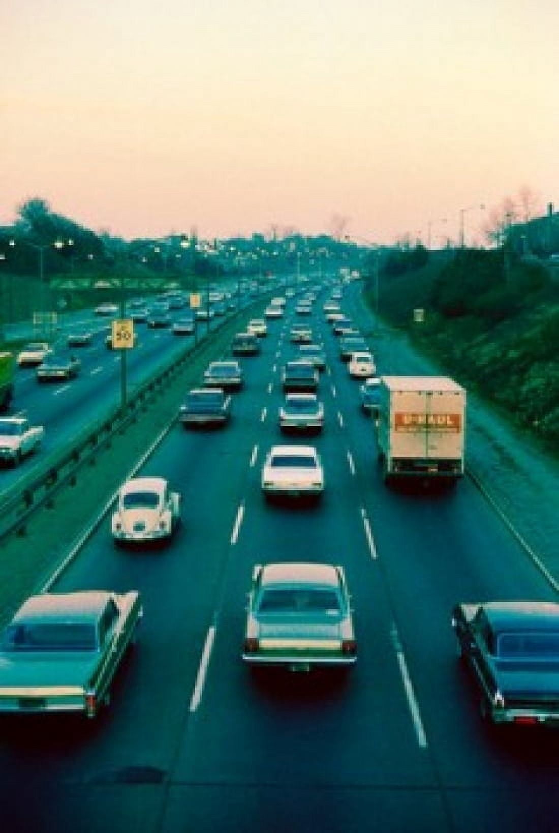 USA New York State New York City traffic along Long Island Parkway Canvas Art - (24 x 36)