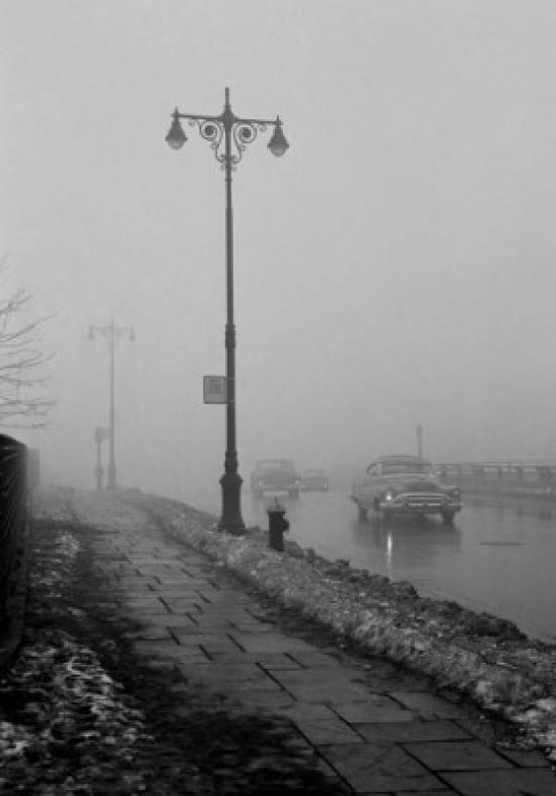 USA New York State New York City view of First Avenue in fog Canvas Art - (18 x 24)