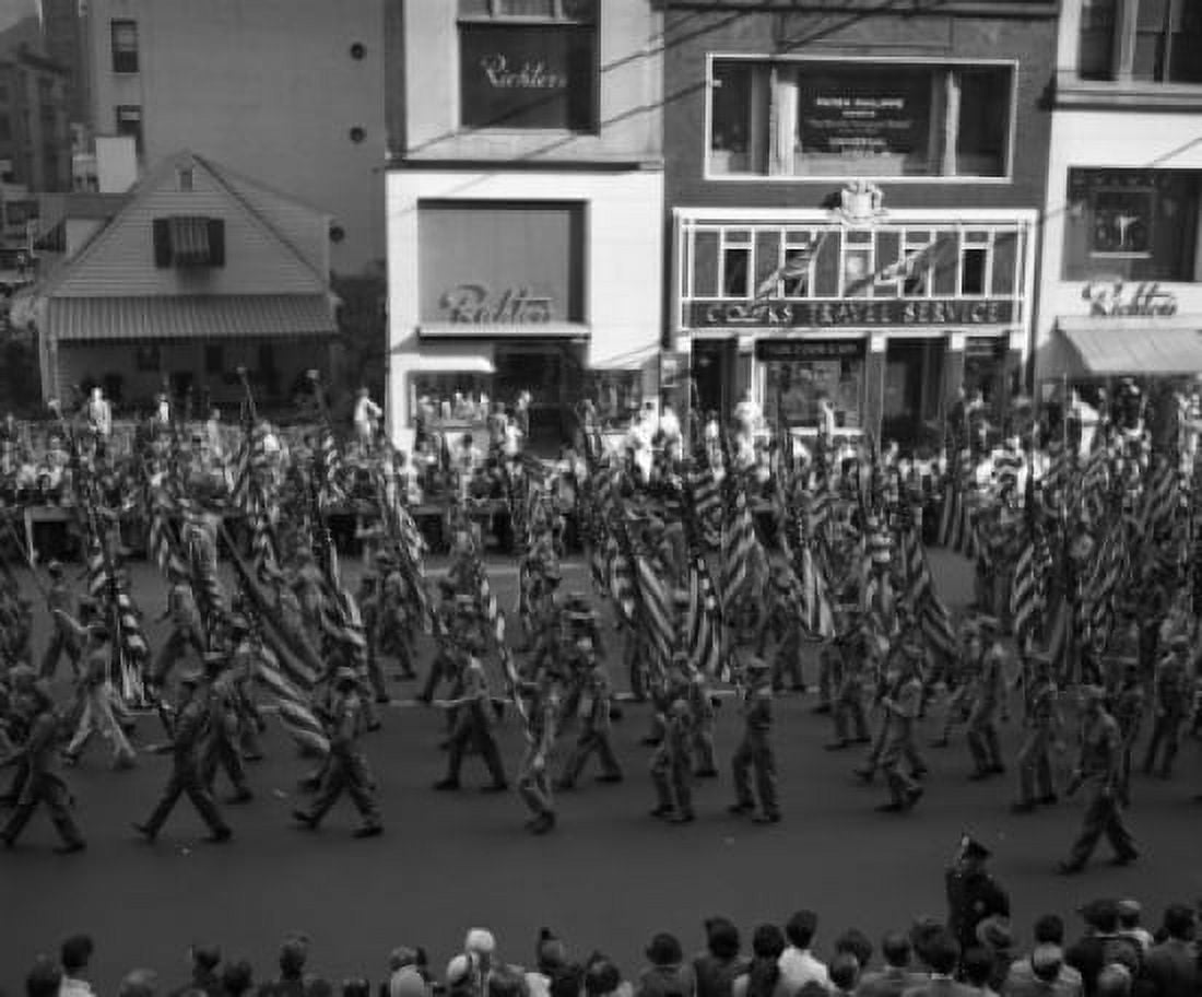 USA New York State New York city Columbus Day parade October 12 1949 Canvas Art - (24 x 36)