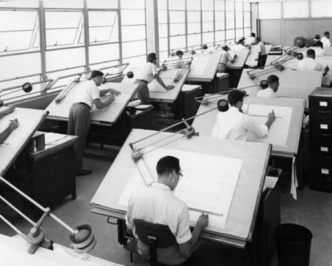 USA New York State Rochester Engineering Consolidated Vacuum Company Drafting Department Consolidated Vacuum Company Canvas Art - (18 x 24)