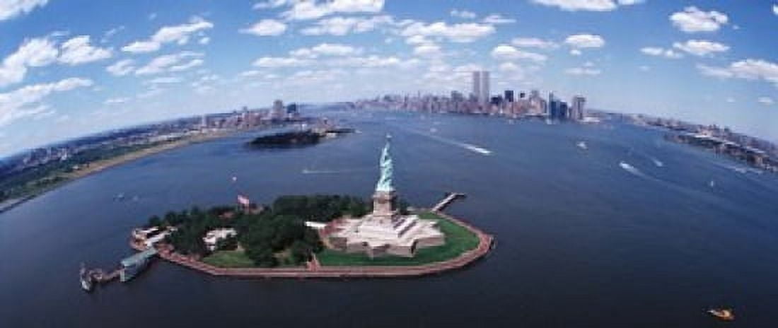 USA New York Statue of Liberty Canvas Art - Panoramic Images (15 x 6)