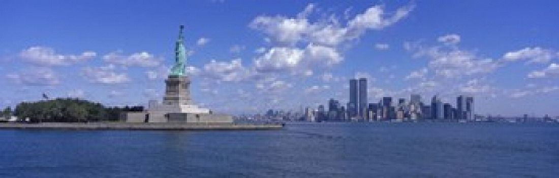 USA New York Statue of Liberty Canvas Art - Panoramic Images (18 x 6)