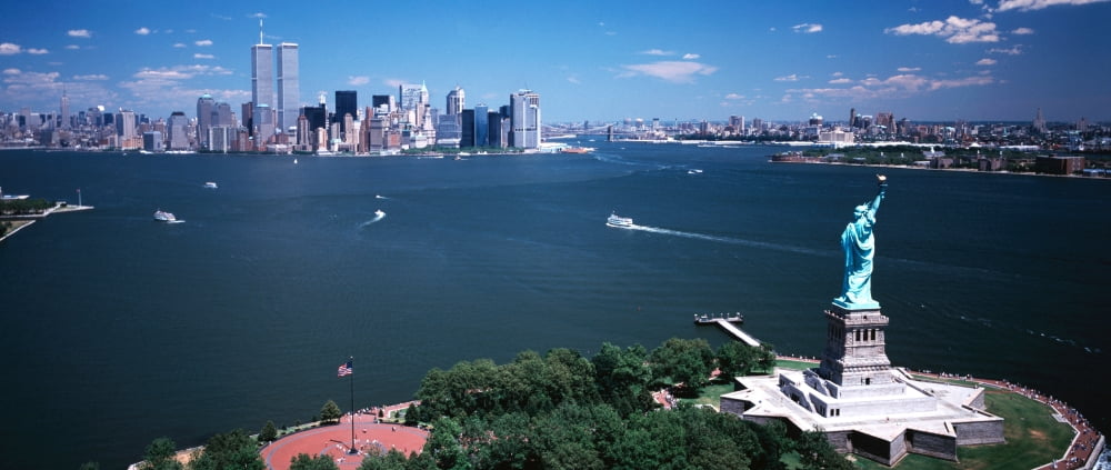 USA New York Statue of Liberty Canvas Art - Panoramic Images (27 x 9)