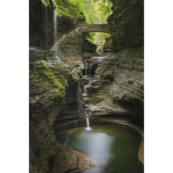 Art.com USA, New York. Waterfalls along the Gorge Trail, Watkins Glen State Park. Photographic Print by Alan Majchrowicz, 12" x 18"