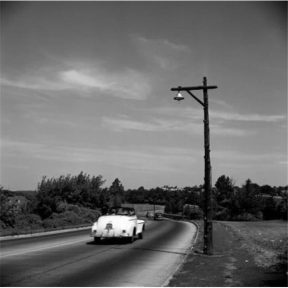 USA New York Yonkers Sawmill River Parkway Car on Road Poster Print - 18 x 24 in.