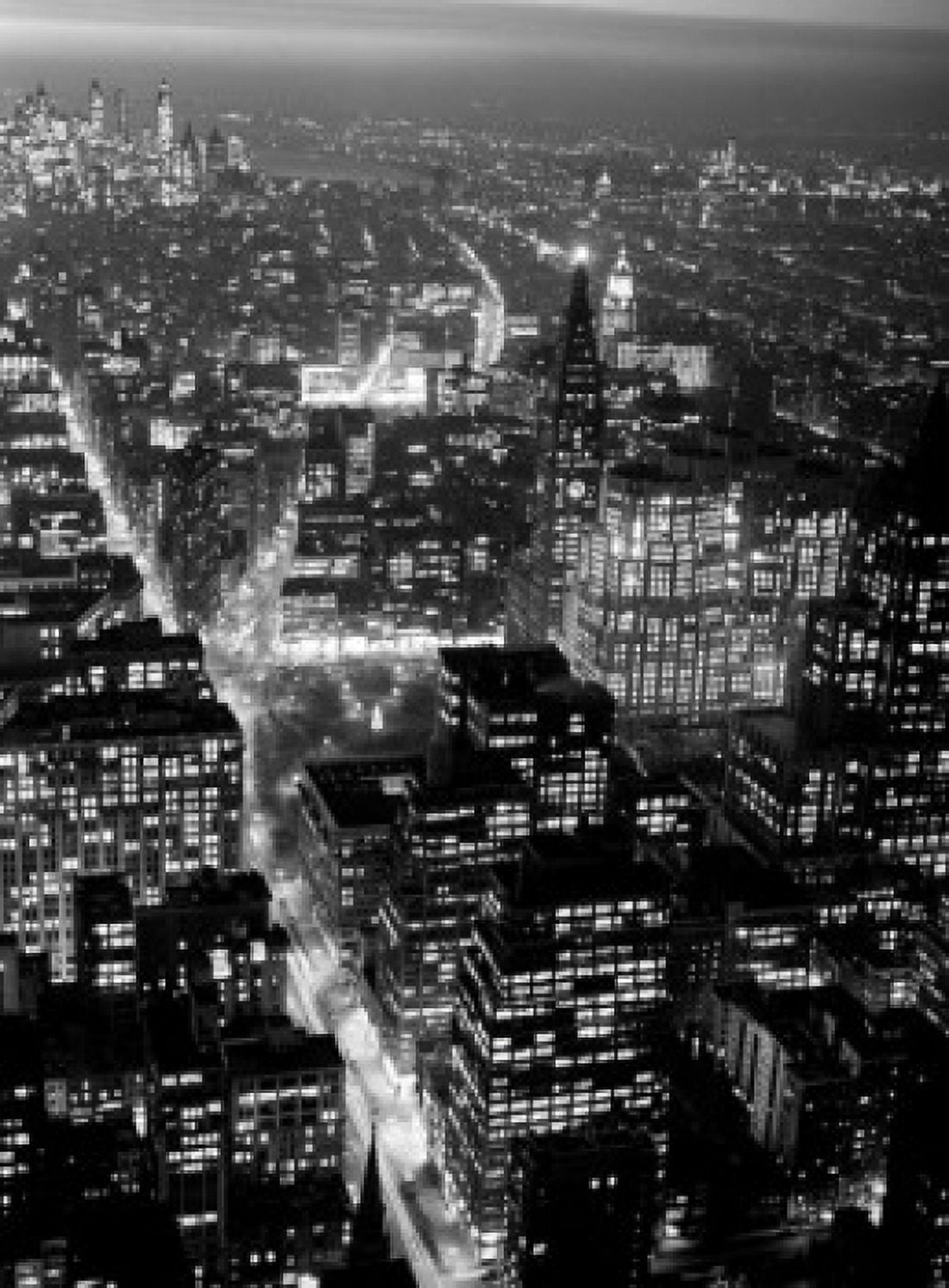USA New York night view from top of Empire State Building Canvas Art - (24 x 36)