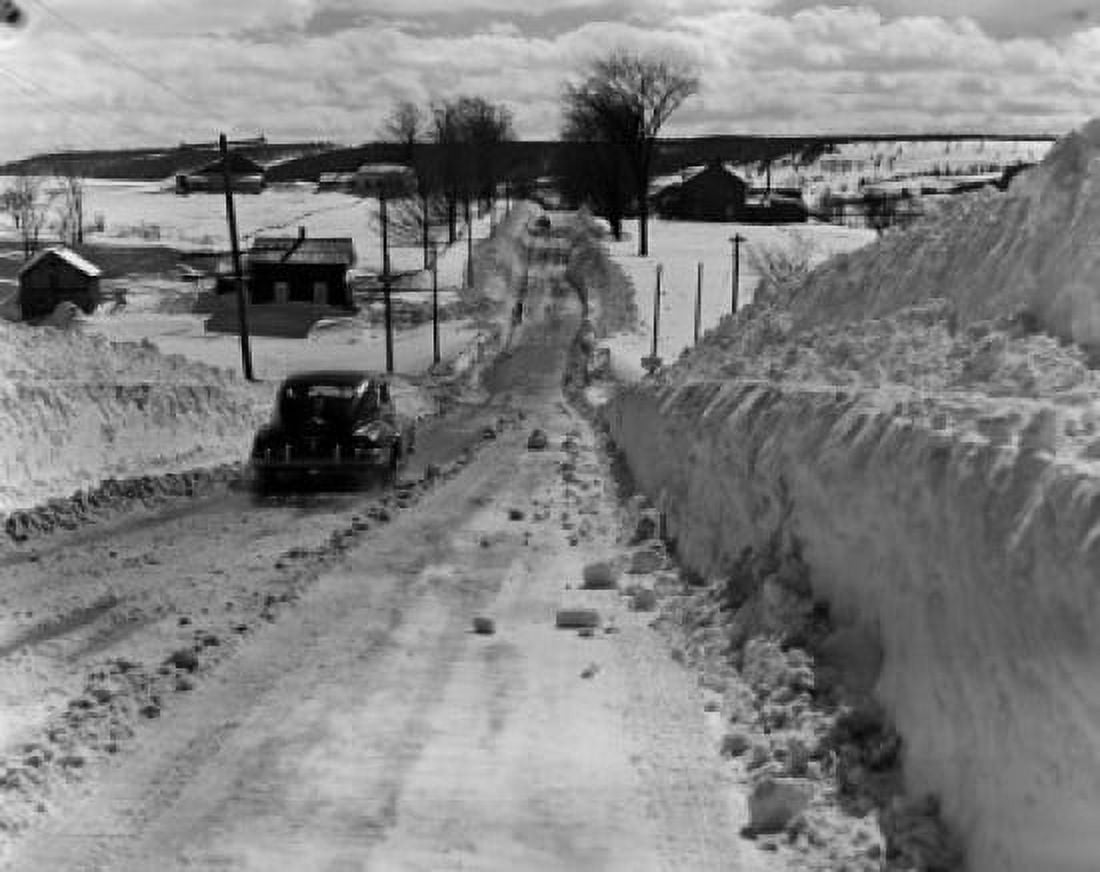 USA New York winter road near Lowville Canvas Art - (18 x 24)