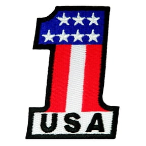 USA Number One Embroidered Iron-on Biker Patch