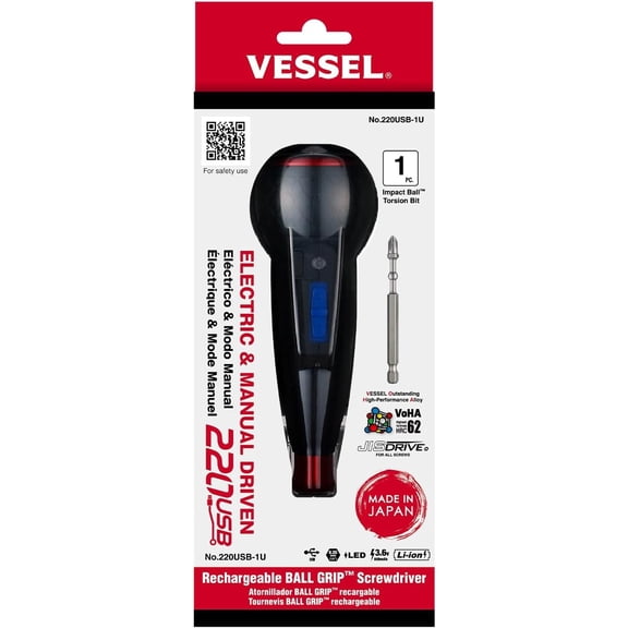 (USA Official) e-ASSIST Screwdriver | Higher-Torque Model made in Japan No.220USB1U