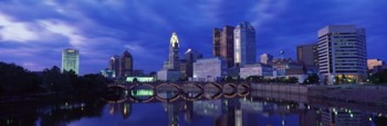 USA Ohio Columbus Scioto River Canvas Art - Panoramic Images (36 x 12)