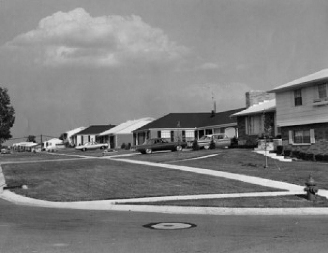 USA Ohio Dayton cars parked in front of houses Canvas Art - (18 x 24)