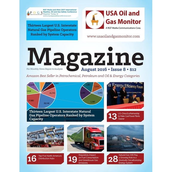 USA Oil and Gas Monitor Thirteen Largest U.S. Interstate Natural Gas Pipeline Operators Ranked by System: Top Five North America's Distribution , Book 8, (Paperback)