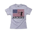 thumbnail image 1 of USA Olympic - Archery - Vintage Flag - Silhouette Girl's Cotton Youth Grey T-Shirt, 1 of 2