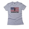 thumbnail image 1 of USA Olympic - Badminton - Flag - Silhouette Women's Cotton Grey T-Shirt, 1 of 2