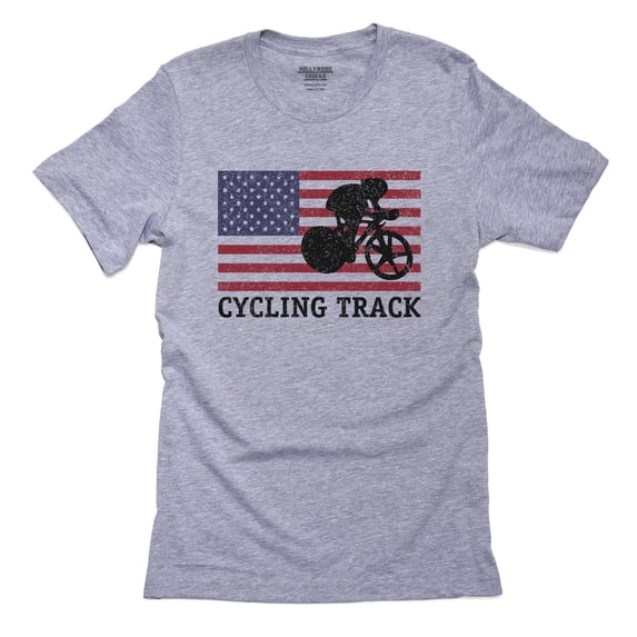 USA Olympic - Cycling Track - Vintage Flag - Silhouette Men's Grey T-Shirt