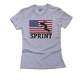 thumbnail image 1 of USA Olympic - Sprint - Vintage Flag - Silhouette Women's Cotton Grey T-Shirt, 1 of 2