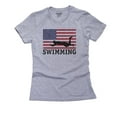 thumbnail image 1 of USA Olympic - Swimming - Vintage Flag - Silhouette Women's Cotton Grey T-Shirt, 1 of 2