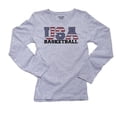 thumbnail image 1 of USA Olympics - Basketball - Vintage Letters Women's Long Sleeve Grey T-Shirt, 1 of 2