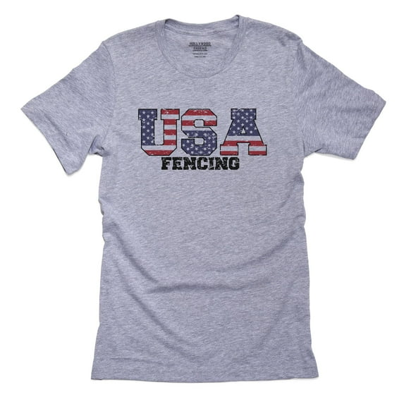 USA Olympics - Fencing - Vintage Letters Men's Grey T-Shirt