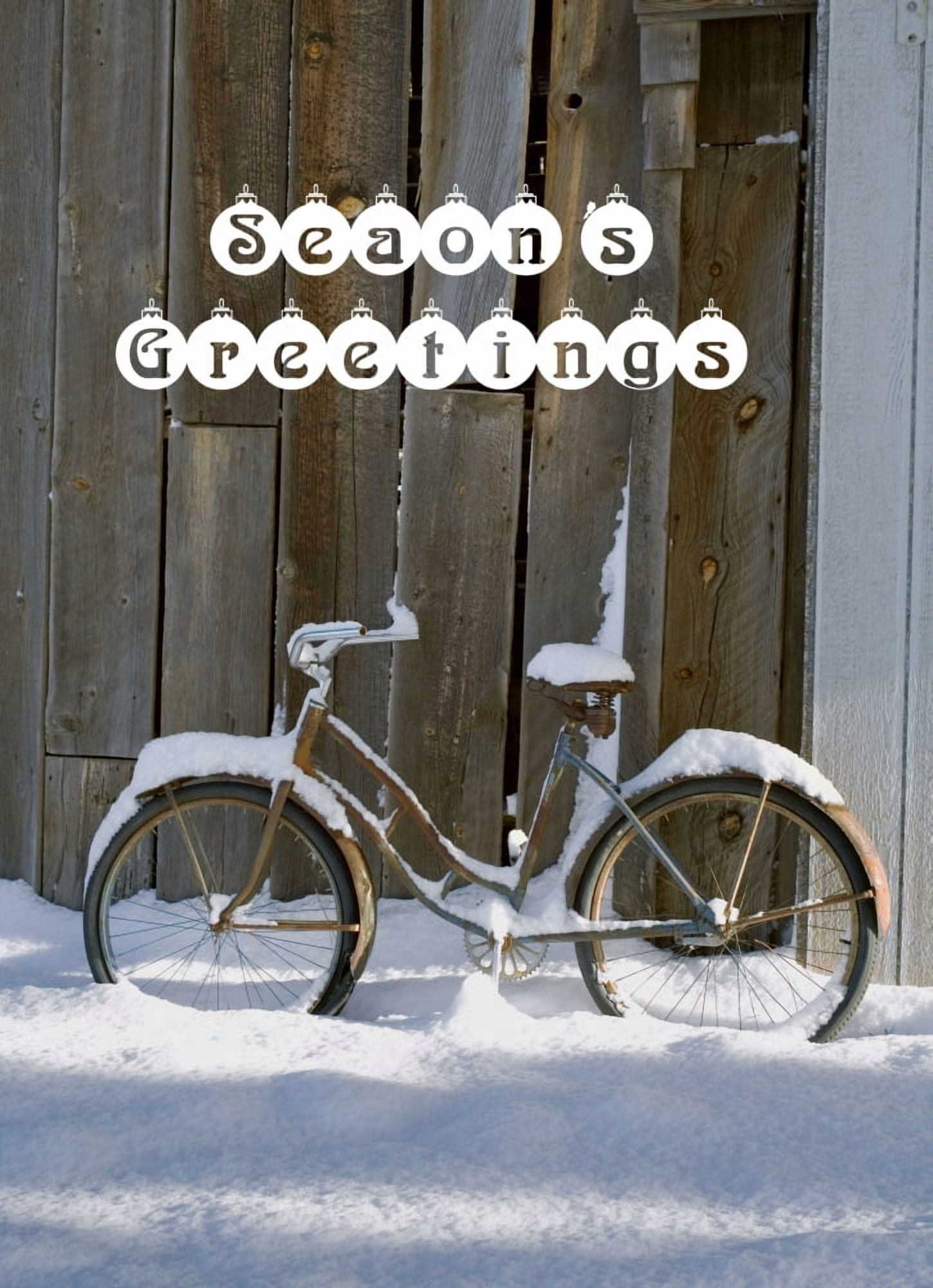 USA Oregon Bend An old bicycle sits covered in snow near a barn in Bend Oregon Canvas Art - Ric Ergenbright Danita Delimont (11 x 15)