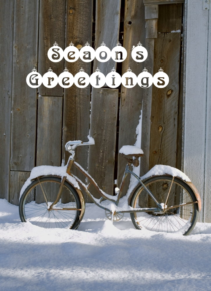 USA Oregon Bend An old bicycle sits covered in snow near a barn in Bend Oregon Canvas Art - Ric Ergenbright Danita Delimont (22 x 30)
