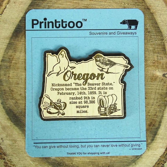USA Oregon State Map Wooden Magnet Souvenir Fridge Magnet Gift