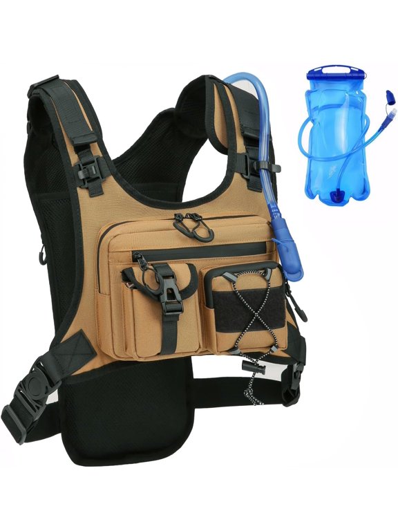 Original Patent Running Hydration Vest Backpack, Lightweight Chest Pack with 2.0L Water Bladder Bag Daypack for Hiking Running Cycling Race Marathon for Women Men