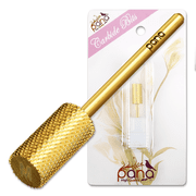 USA PANA 3/32" Gold Shank Size Professional Flat Top Large Barrel Safety Nail Carbide Drill Bit - Medium, Gold