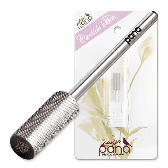 USA PANA 3/32" Shank Size Professional - Flat Top Small Barrel Head - Nail Carbide Bit for Dremel Machine (Extra Fine, Silver)