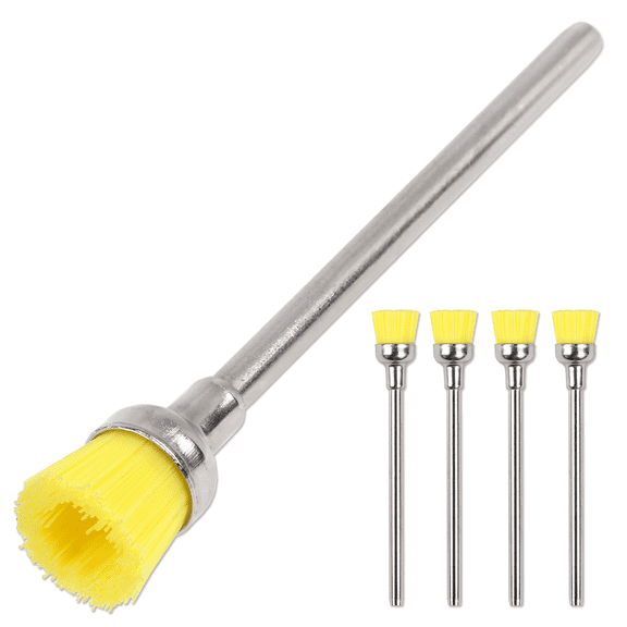 USA PANA 5 Pieces Yellow Nail Carbide Cleaning Brush - Nail Art Drill Bit Cleaning Tool
