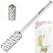 USA PANA Professional 3/32" Shank Size - Crystal Top Small Barrel Carbide Bit - Nail Drill Bit for Dremel Machine (3X Coarse, Silver)