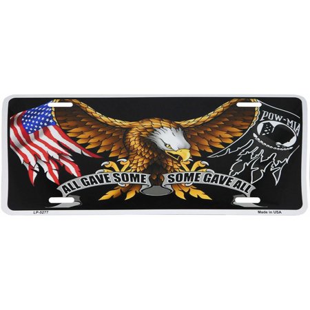 USA POW All Gave Some Some Gave All 6"x12" Aluminum License Plate USA Made