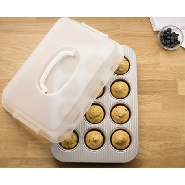 White Non-stick 12 Cup Muffin Pan with Lid