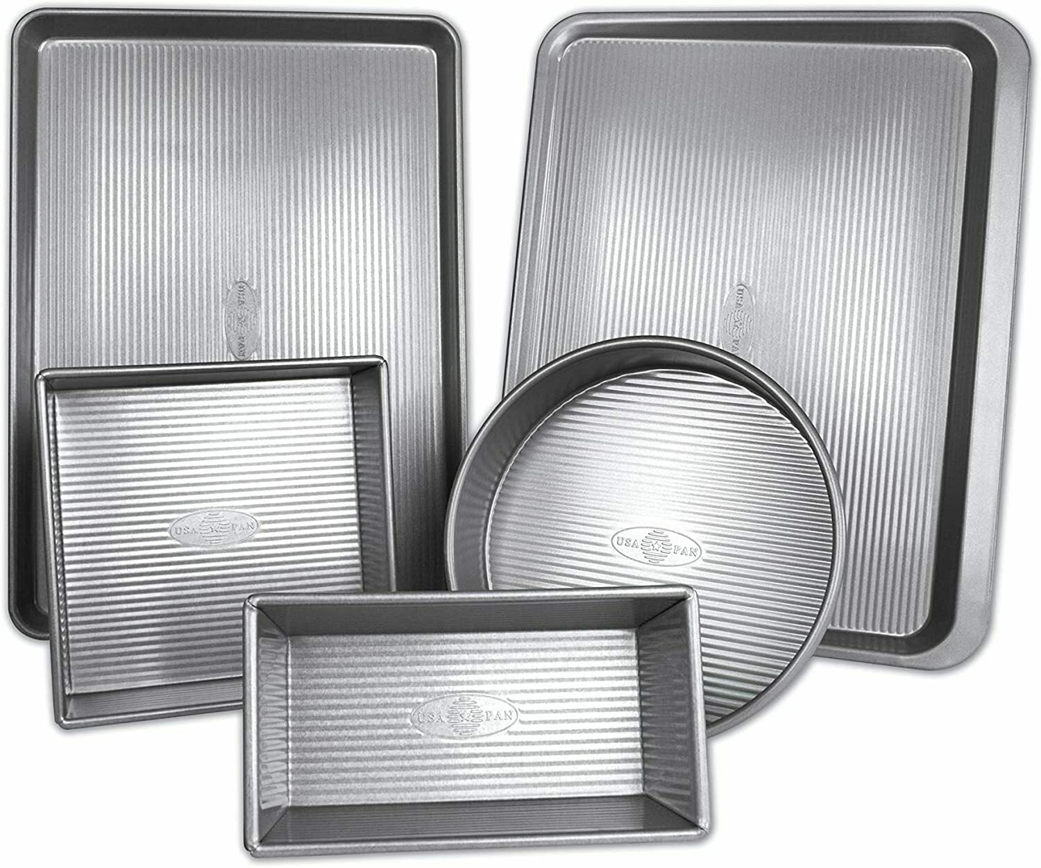 USA Pan Aluminized Steel Non-Stick 5-Piece Bakeware Set